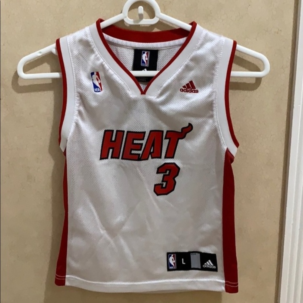Wade NBA Adidas Miami Heat White Jersey Size 7